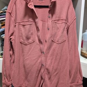 Aerie Mauve Waffle Knit Top